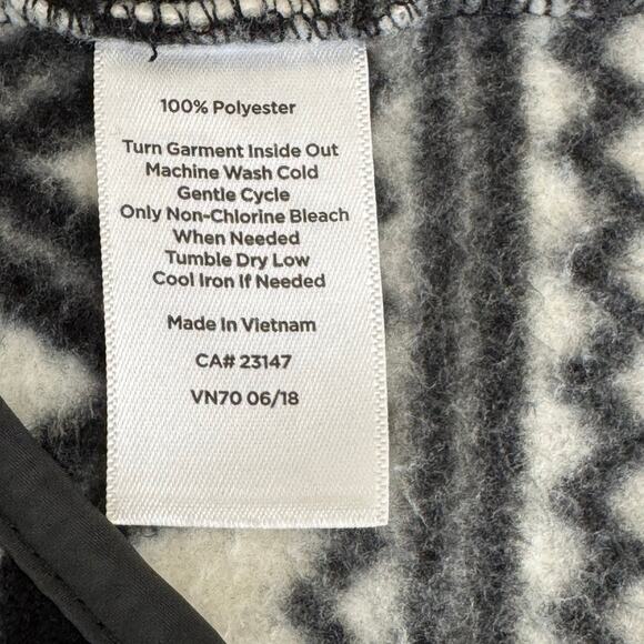 Talbots Jacket Women's Medium Nordic Print Full Zip Fleece Outdoor Black White - Picture 5 of 7